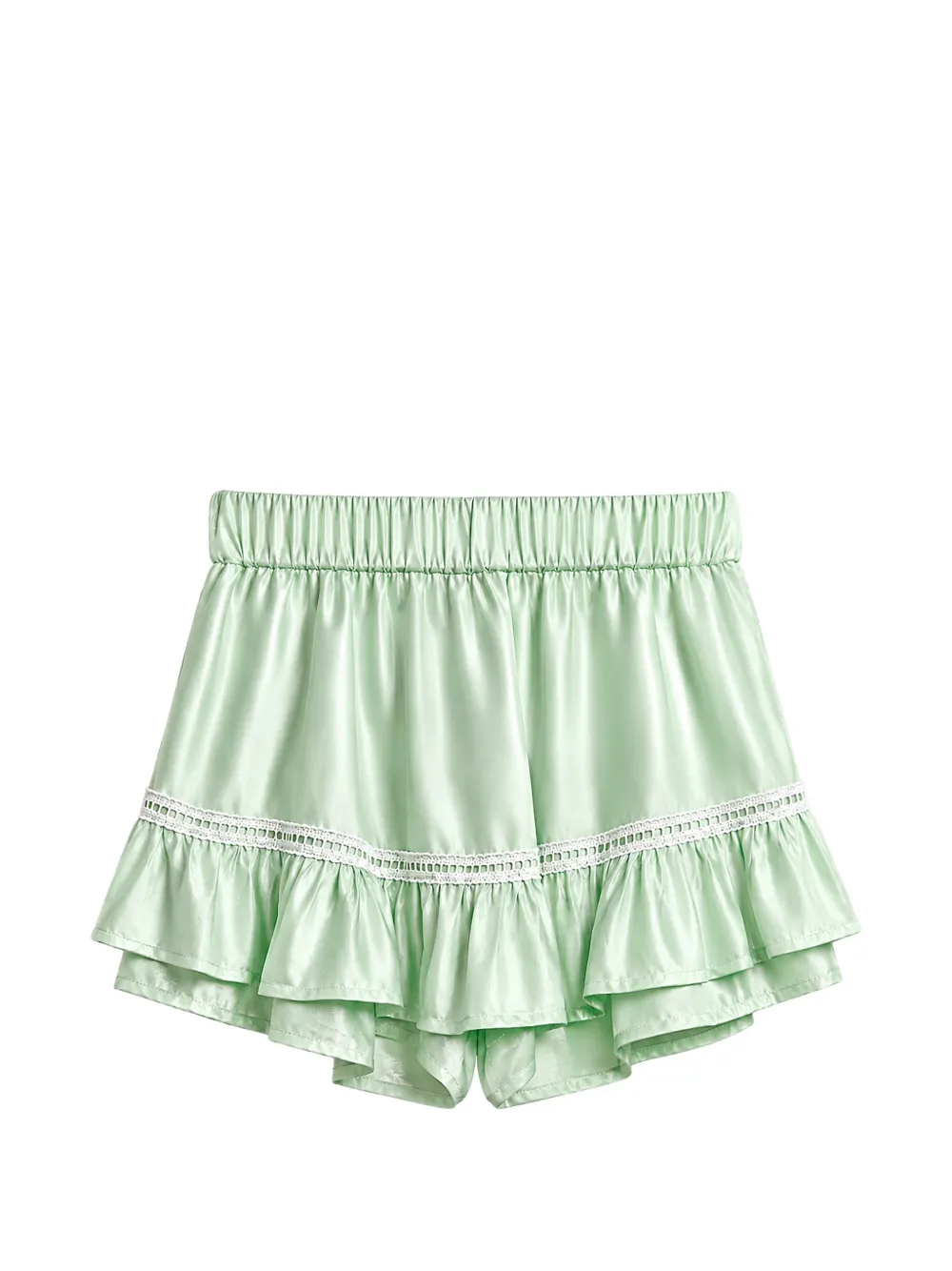 Miss Grant Kids ruffled crochet-trim shorts - Green