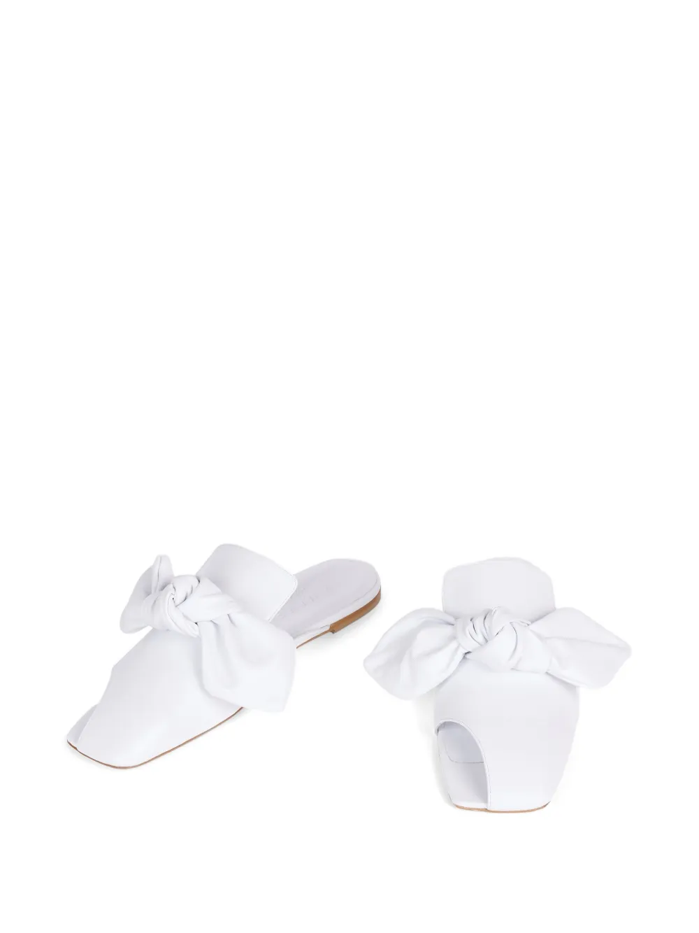 A.W.A.K.E. Mode Tim bow-detail open-toe mules Wit
