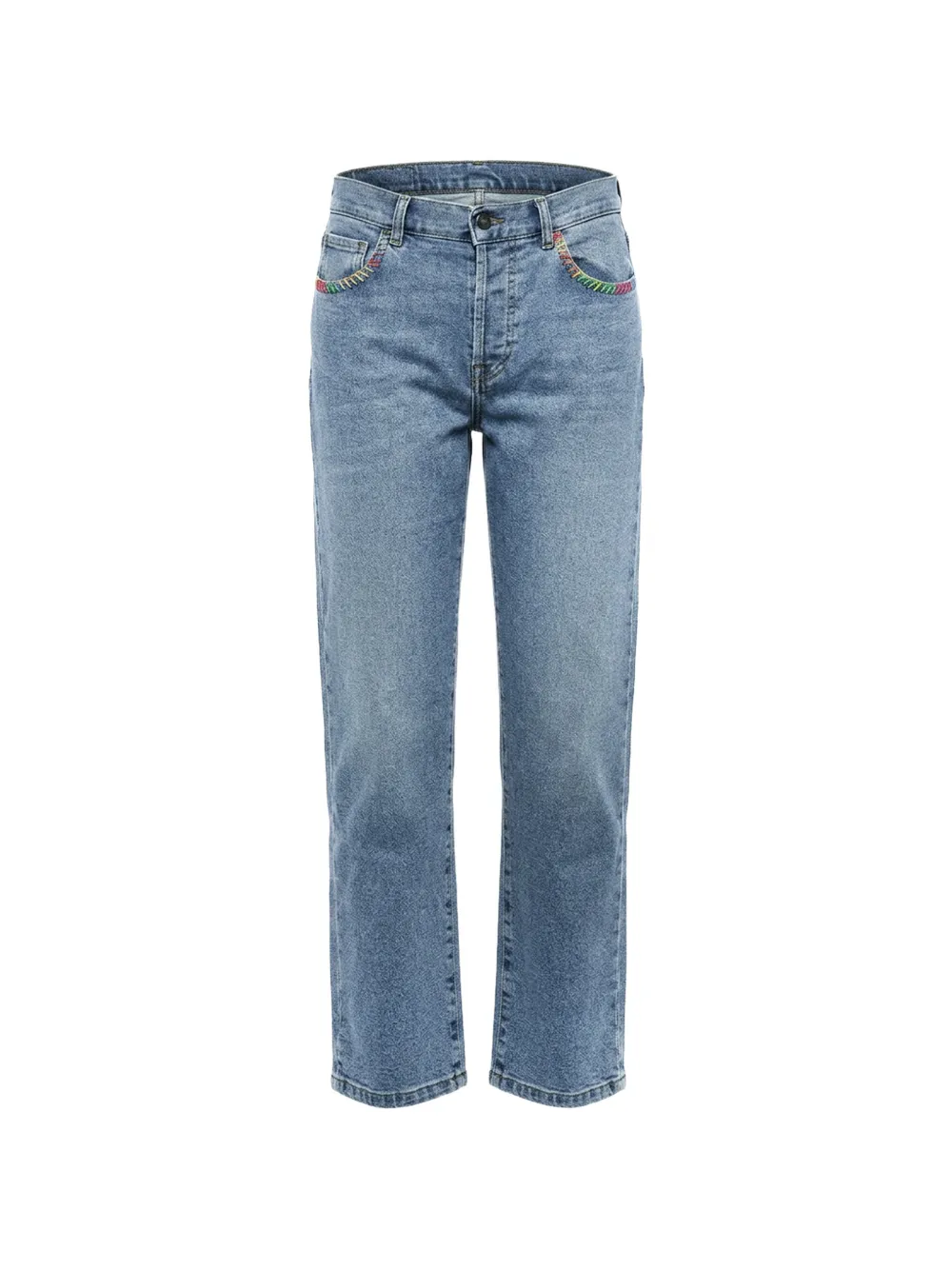 PAR.CO DENIM embroidered straight-leg jeans - Blau