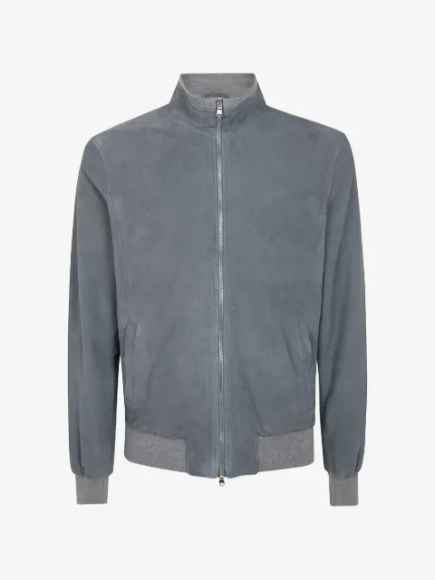 Barba suede bomber jacket