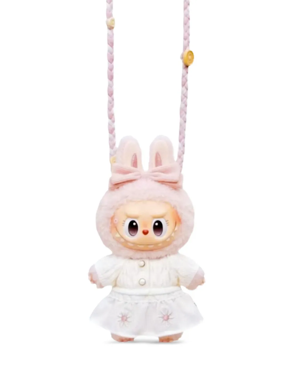  Pop Mart Labubu The Monsters Mokoko Fall Into Sweaters Series Vinyl Bag Charm - Rose 