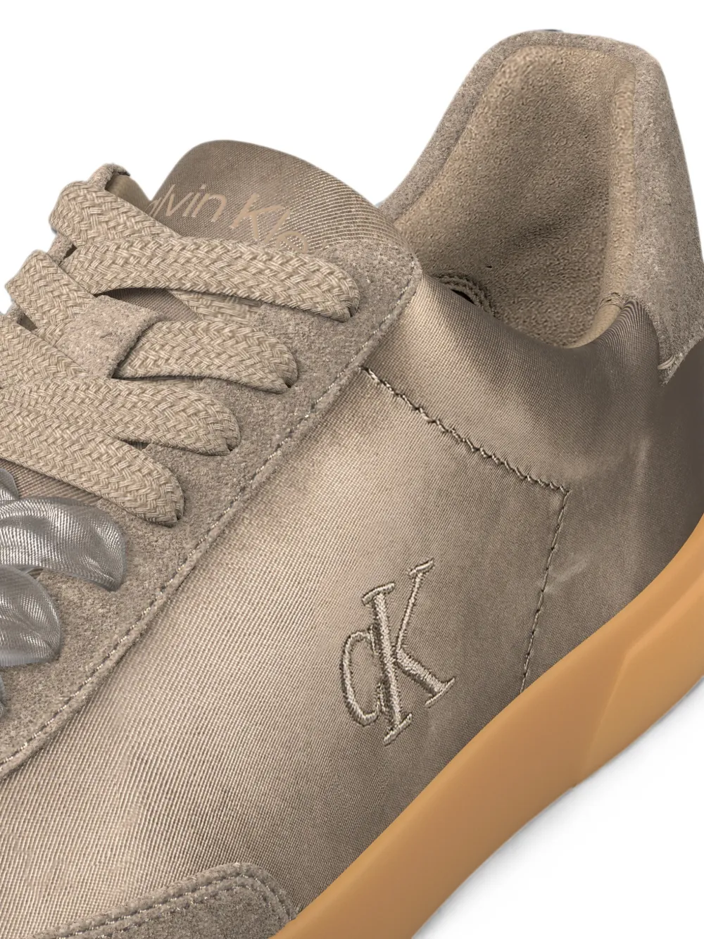 Calvin Klein logo-embroidered sneakers Beige