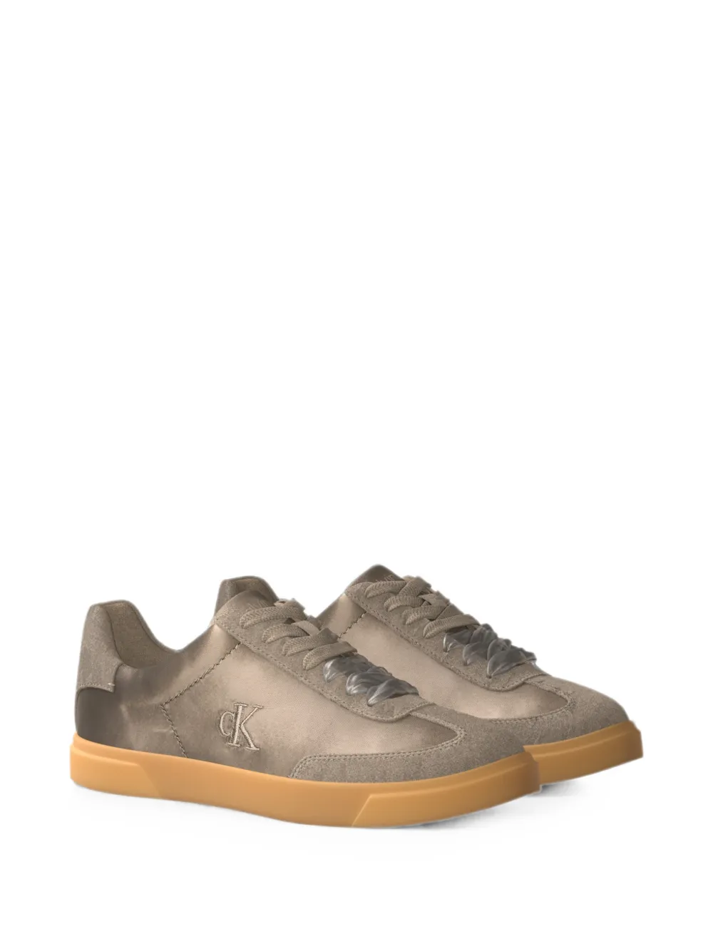 Calvin Klein logo-embroidered sneakers Beige