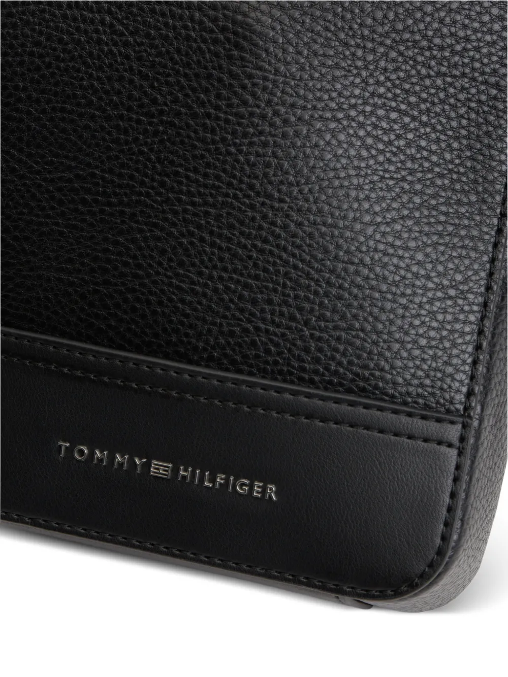 Tommy Hilfiger Leren schoudertas Zwart