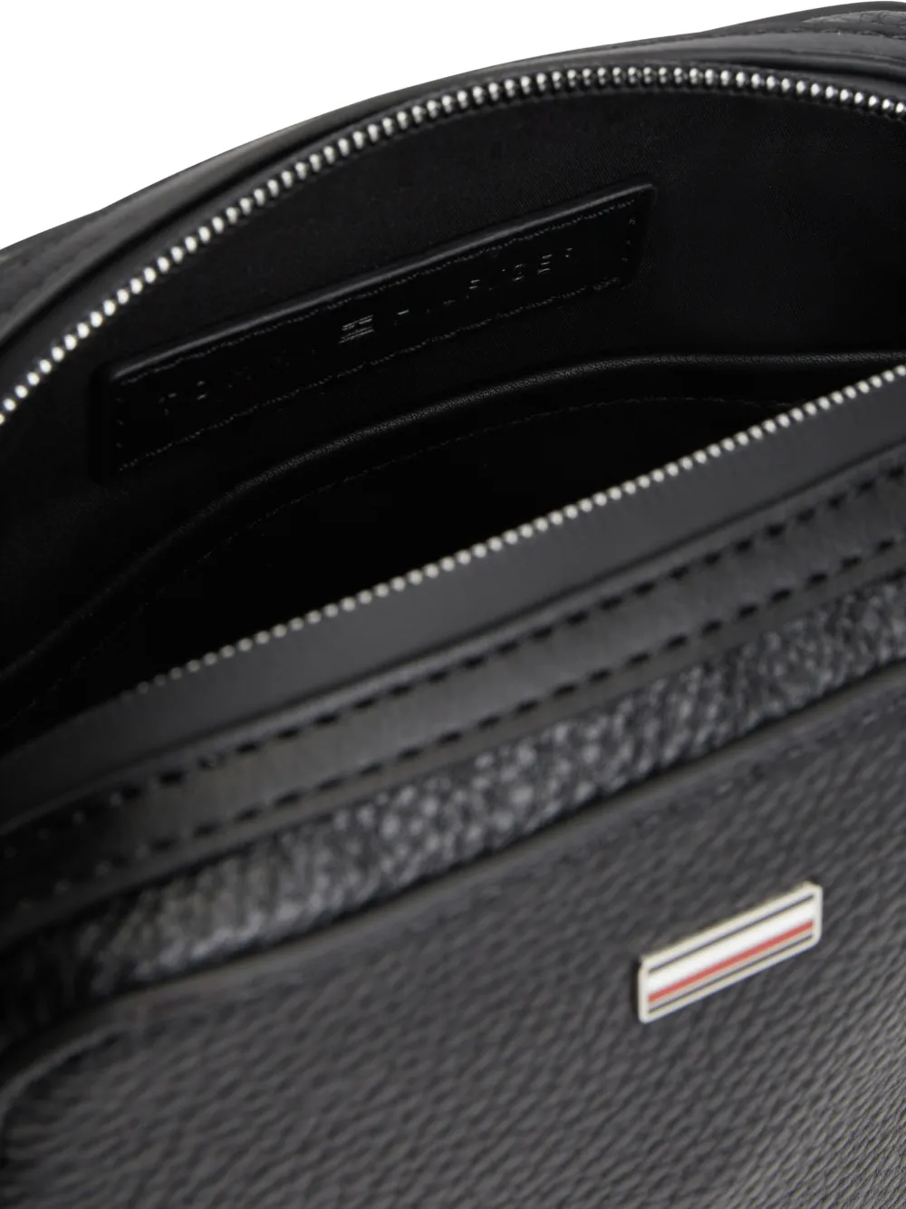 Tommy Hilfiger Leren schoudertas Zwart