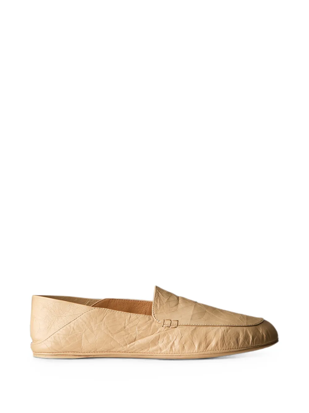 Calvin Klein crinkled-leather loafers - Nude