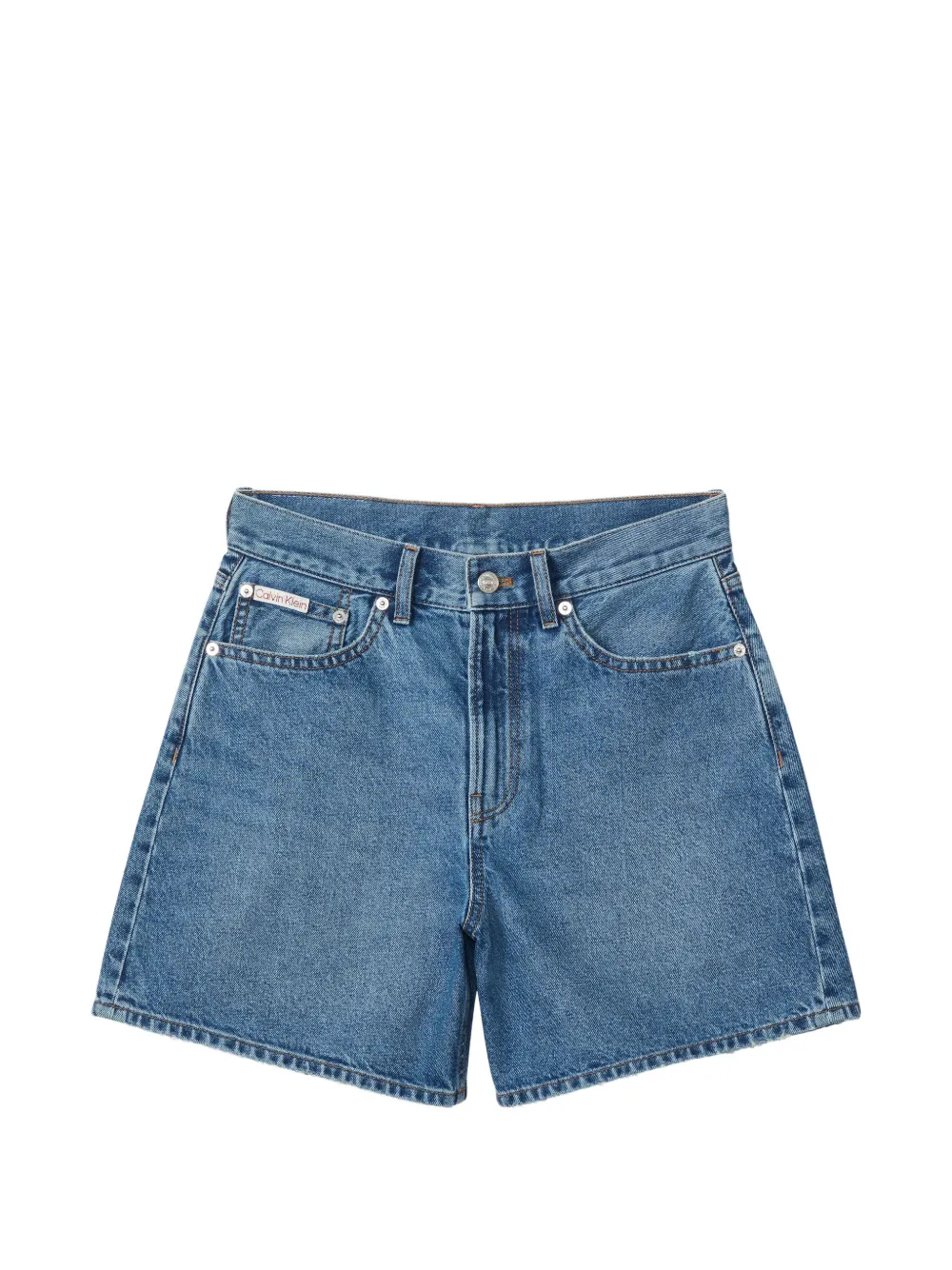 Calvin Klein logo-patch denim shorts - Blau