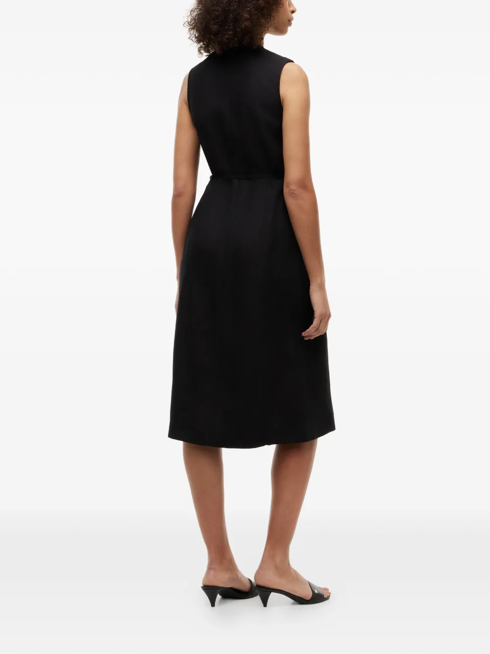 Tommy Hilfiger Midi-jurk met V-hals Zwart