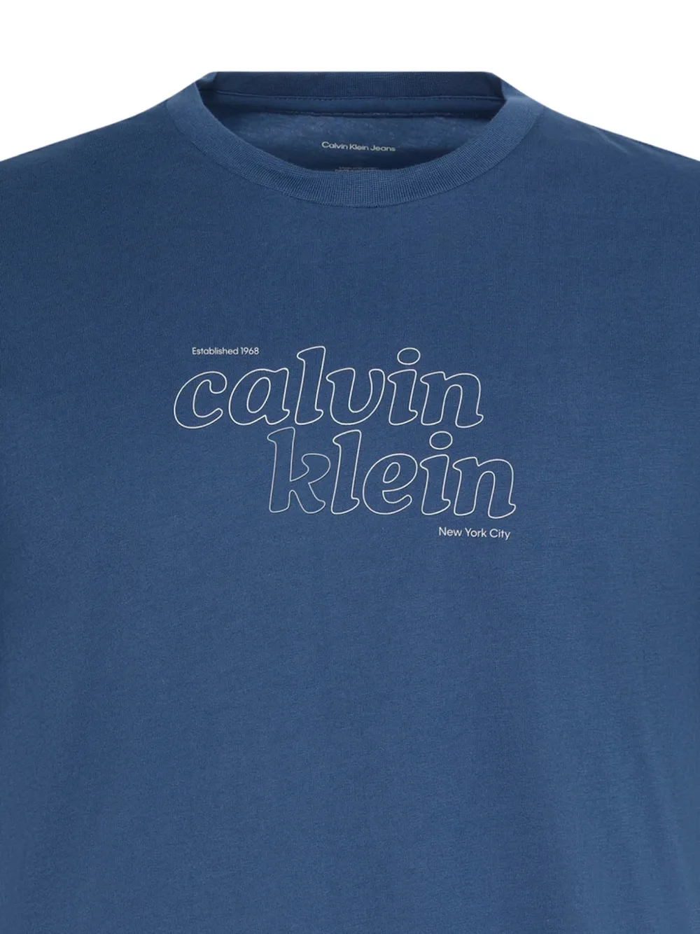 Calvin Klein T-shirt met logoprint met ronde hals Blauw
