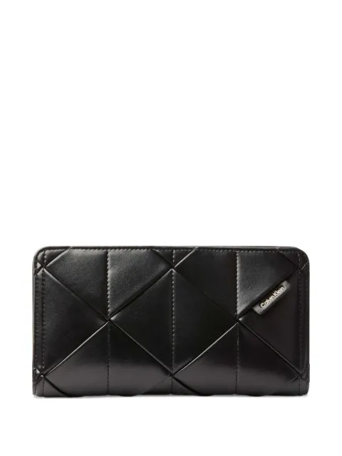 Calvin Klein quilted logo-plaque wallet