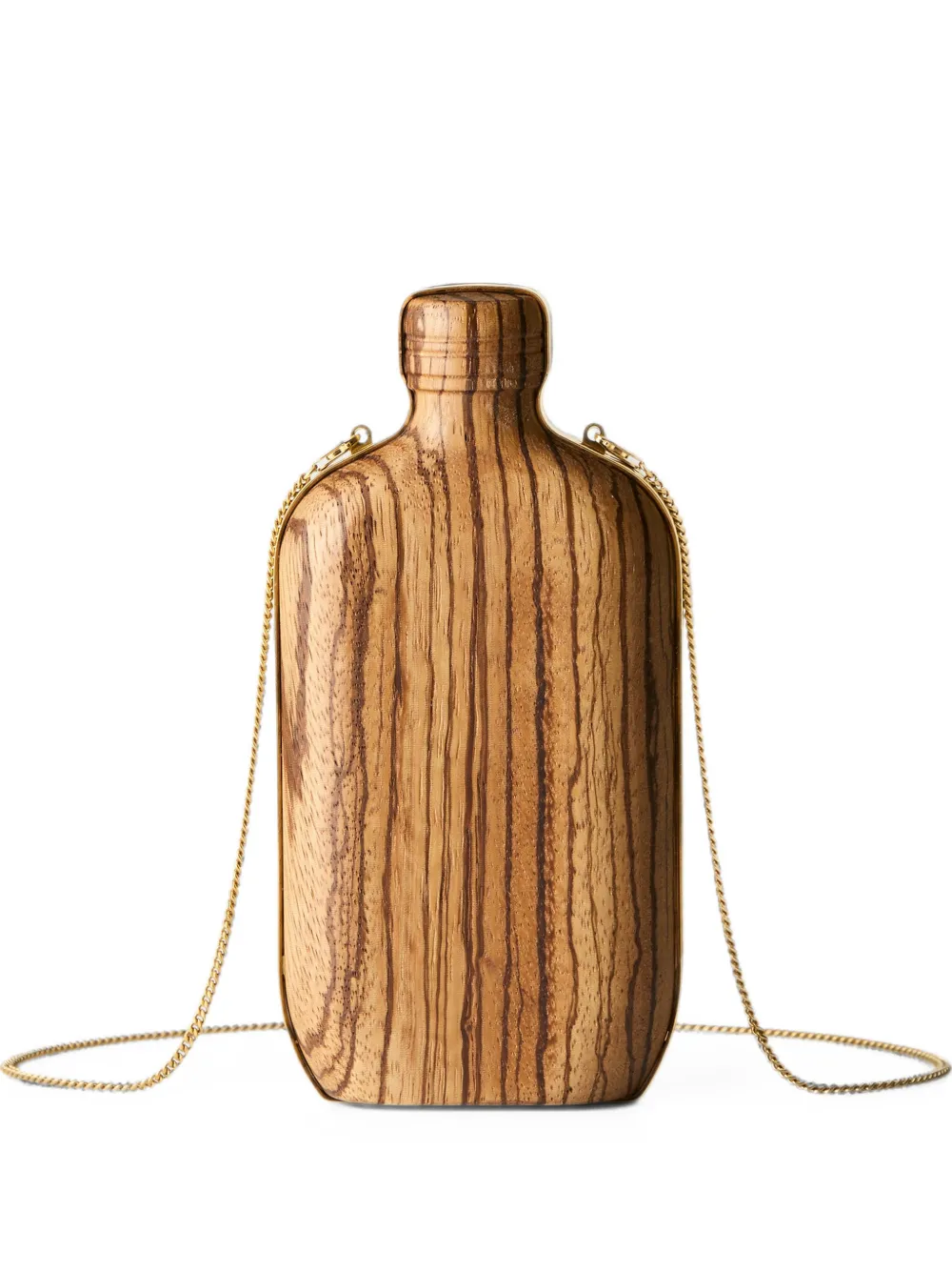 Calvin Klein bottle-shaped wood shoulder bag - Marrone