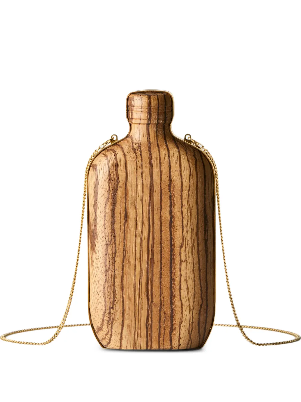 Calvin Klein bottle-shaped wood shoulder bag - Marrone