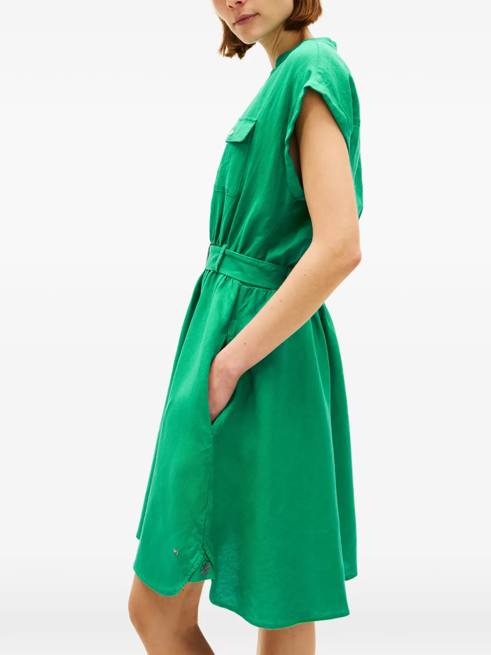 Tommy Hilfiger Midi-jurk met ceintuur Groen