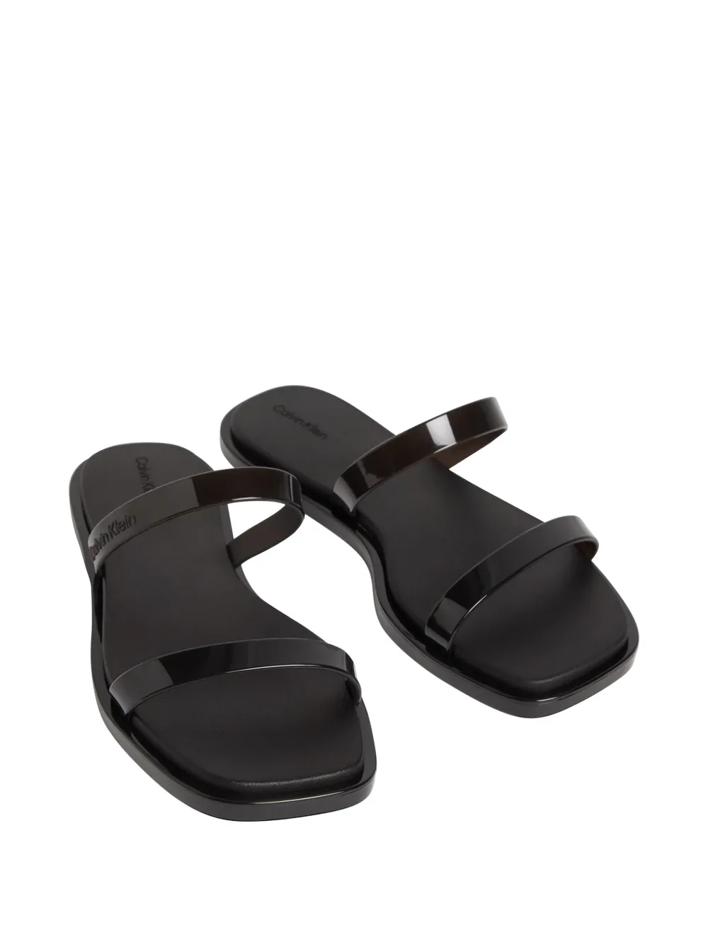 Calvin Klein double-strap slippers Wit