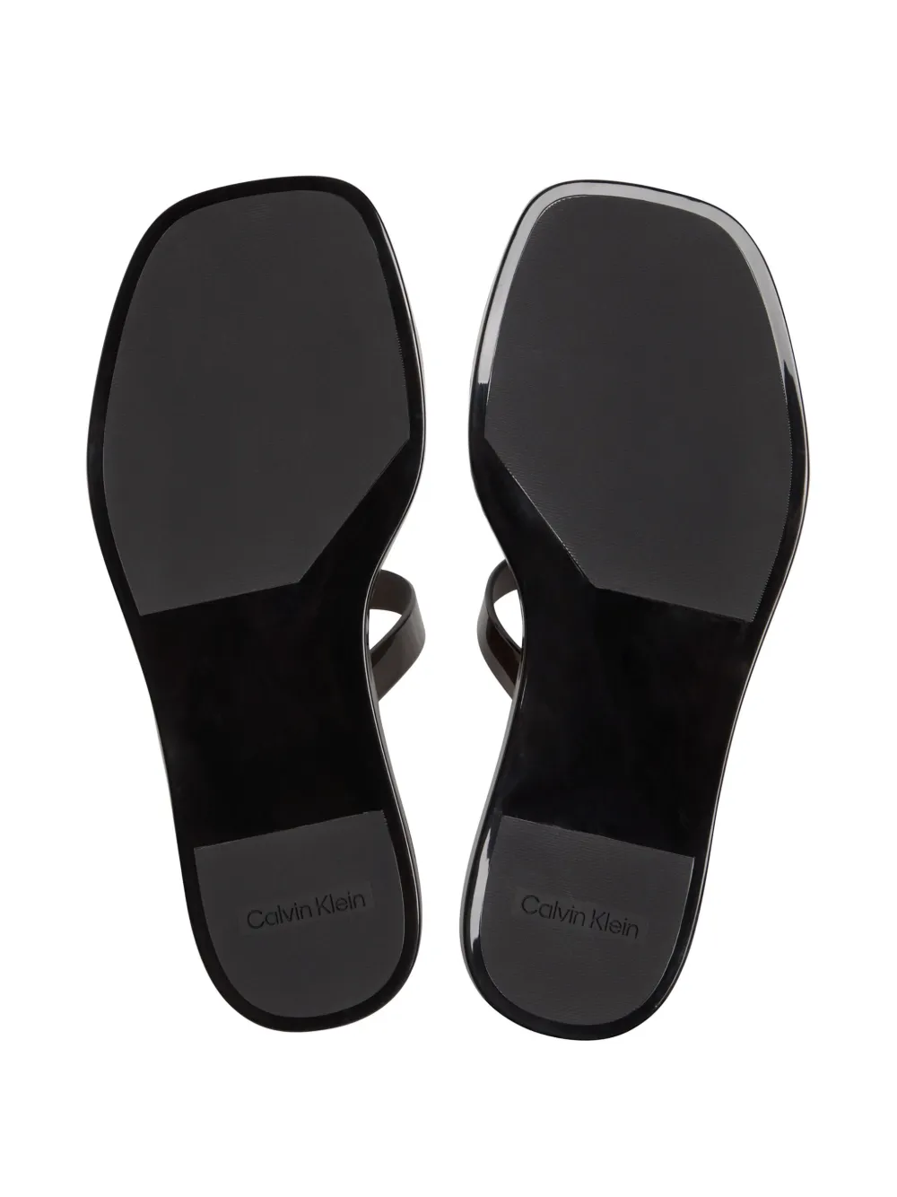 Calvin Klein double-strap slippers Wit