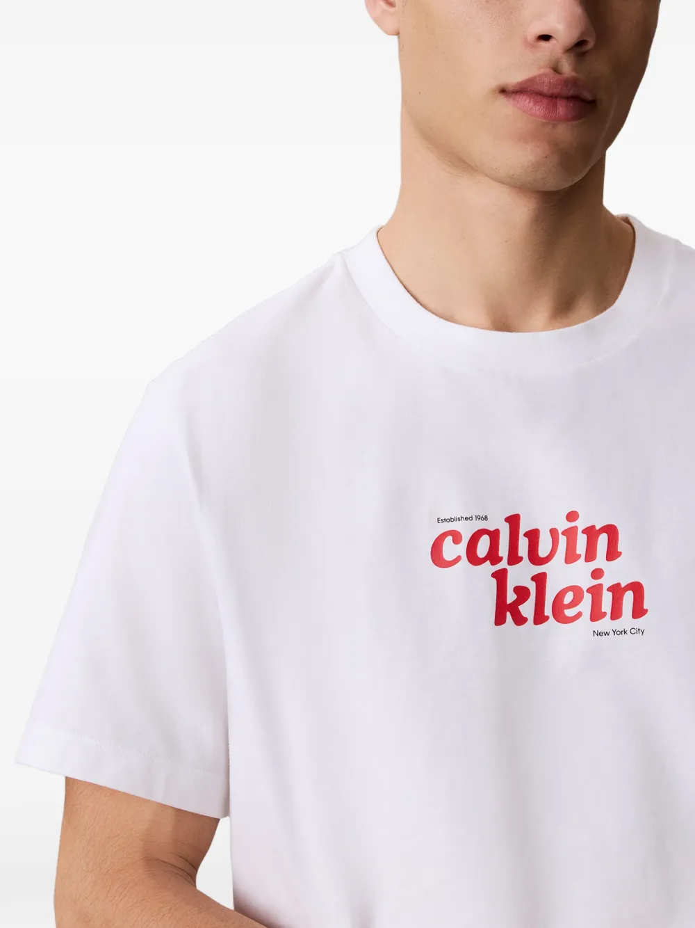 Calvin Klein T-shirt met logoprint met ronde hals Wit