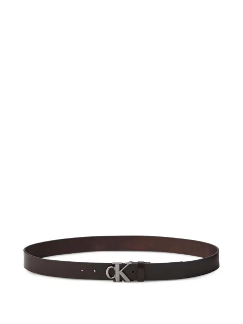 Calvin Klein logo-buckle leather belt