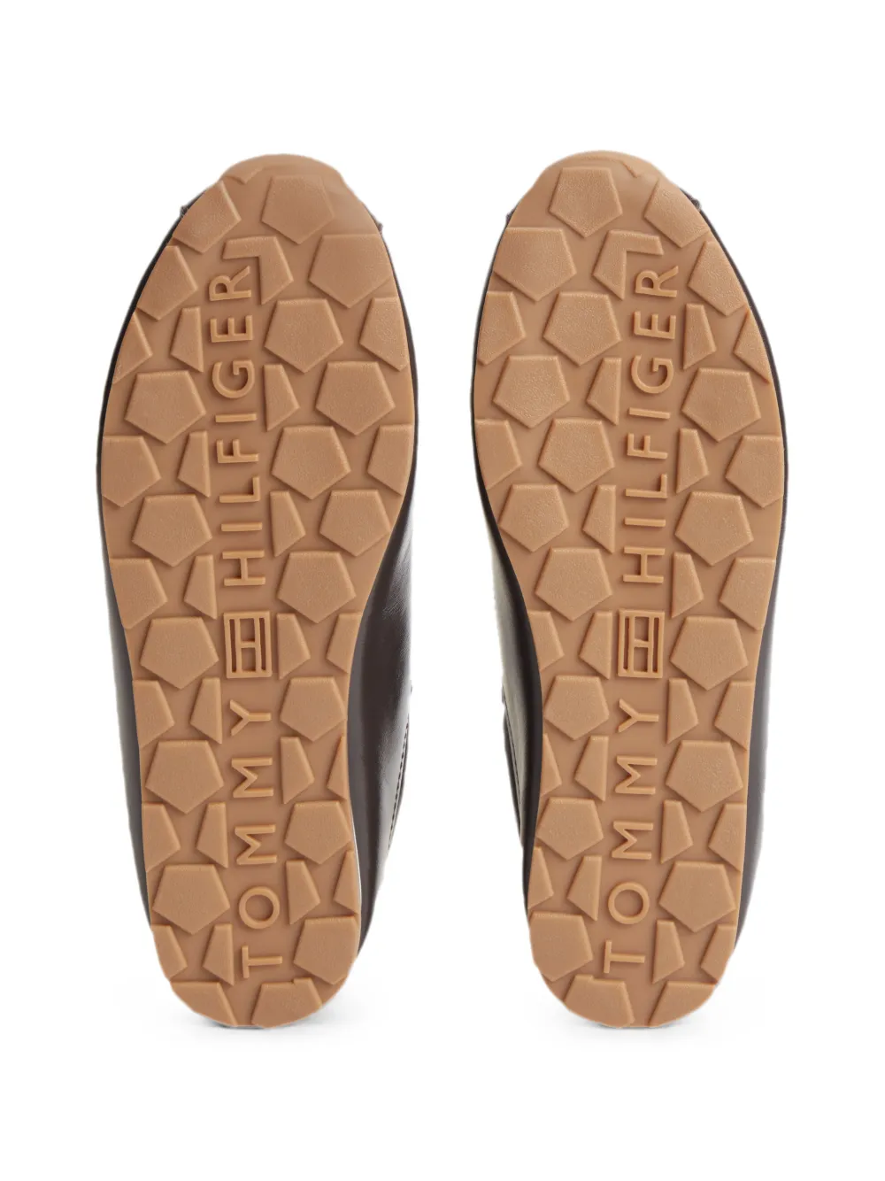 Tommy Hilfiger Leren sneakers met monogram Bruin