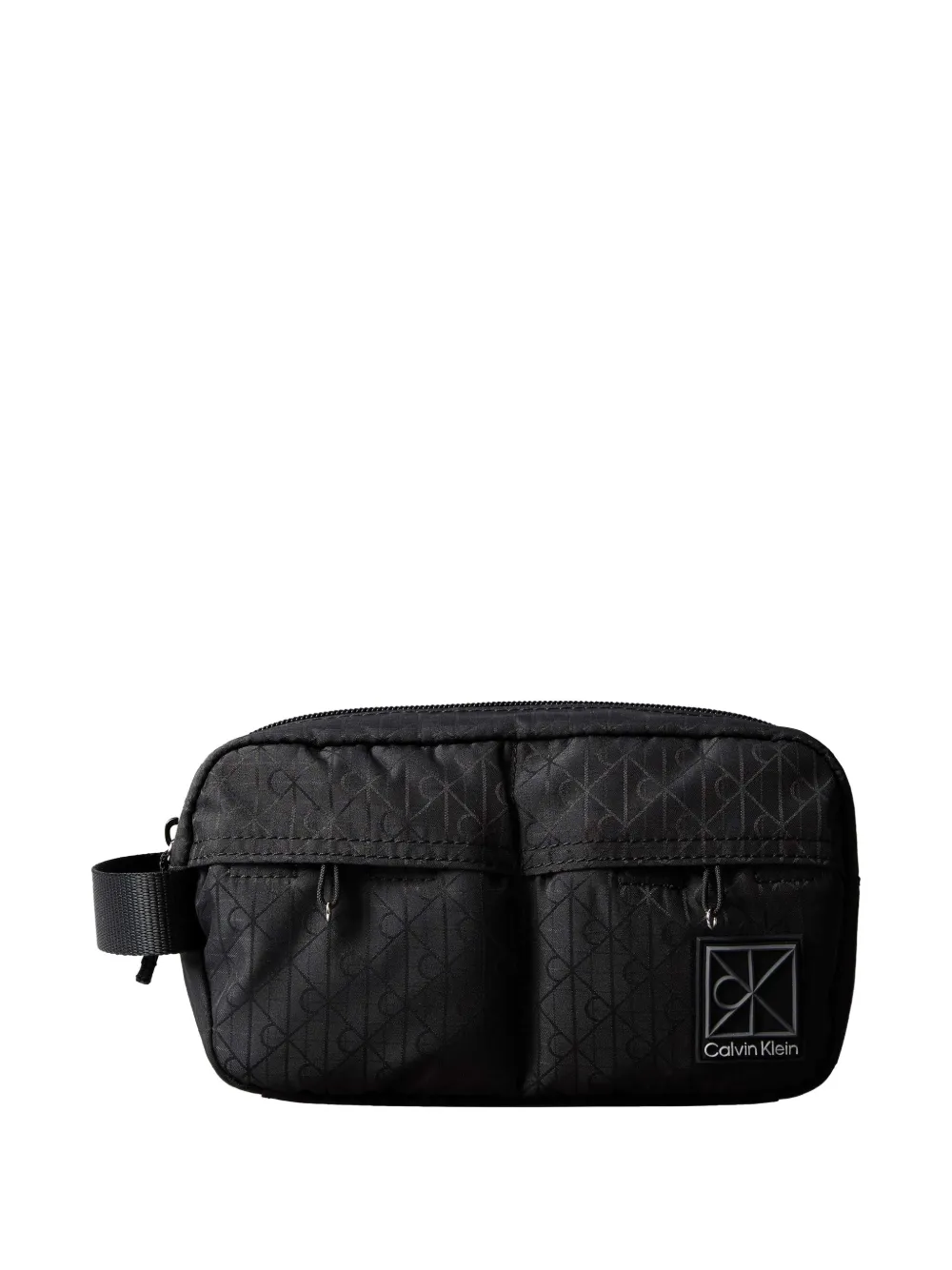 Calvin Klein logo-jacquard wash bag - Schwarz