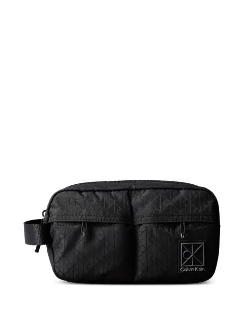 Calvin Klein logo-jacquard wash bag