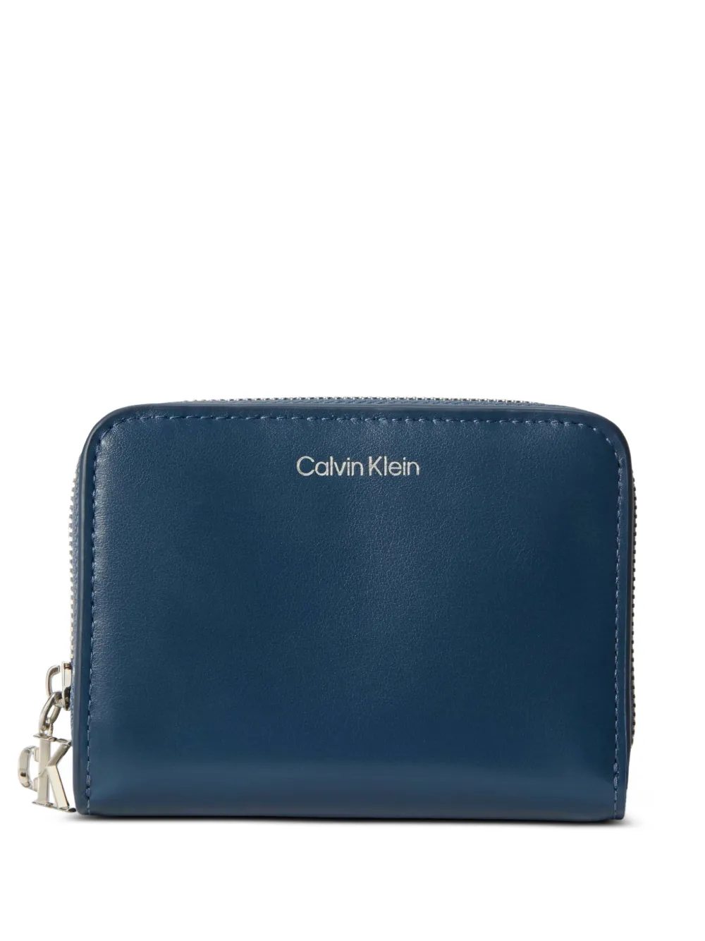 Calvin Klein monogram-charm leather wallet - Blu