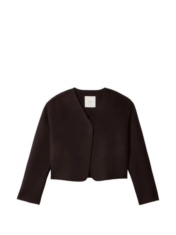 Calvin Klein V-neck Jacket in Brown