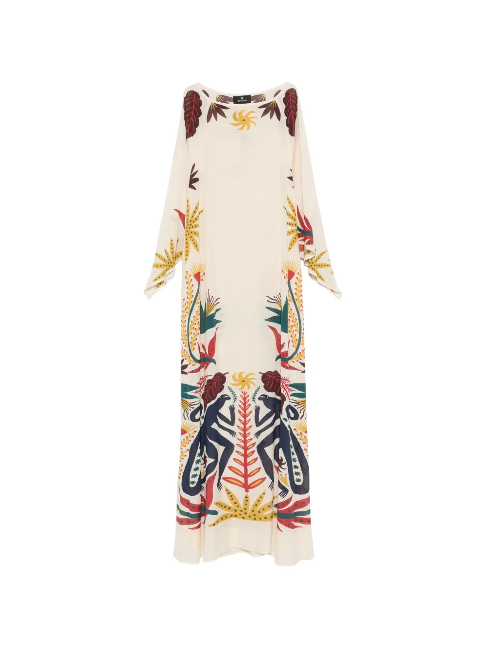 ETRO printed long-sleeved maxi dress - Nude