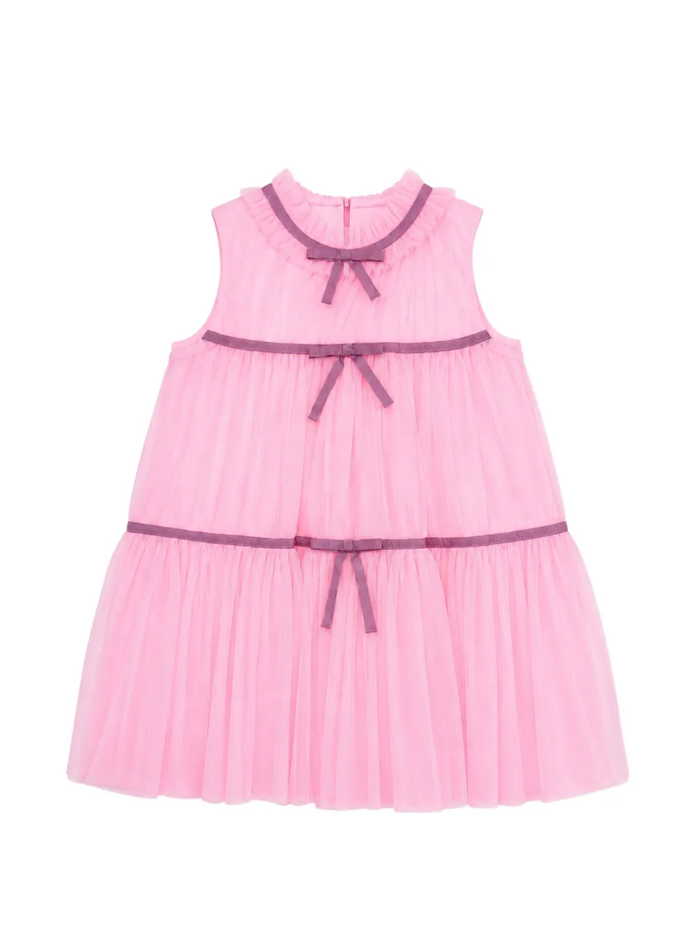 alapage bow-detailed tiered dress - Rosa