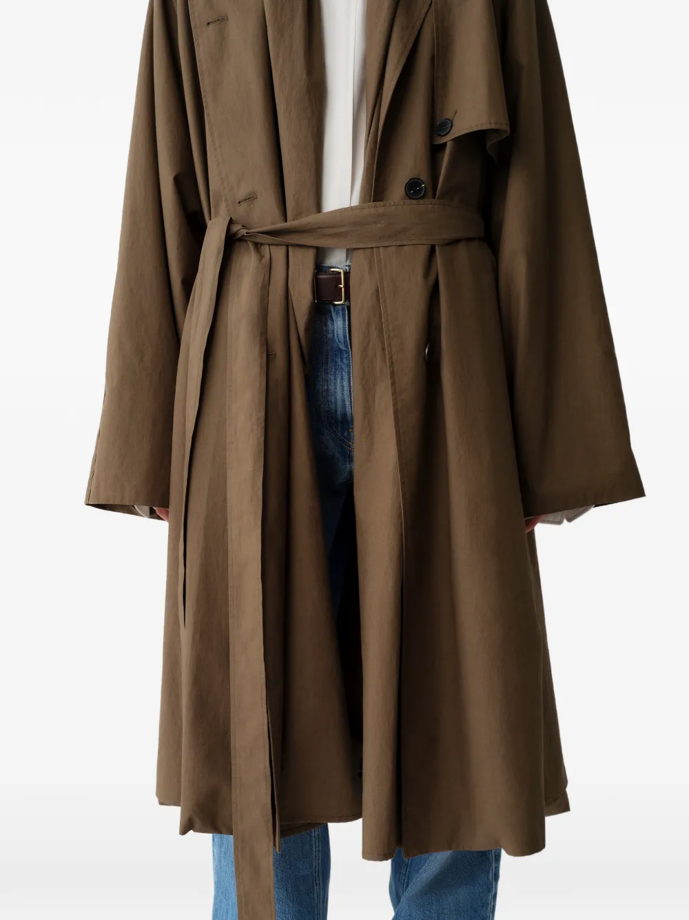 Calvin Klein Trenchcoat met ceintuur en stormflap Bruin