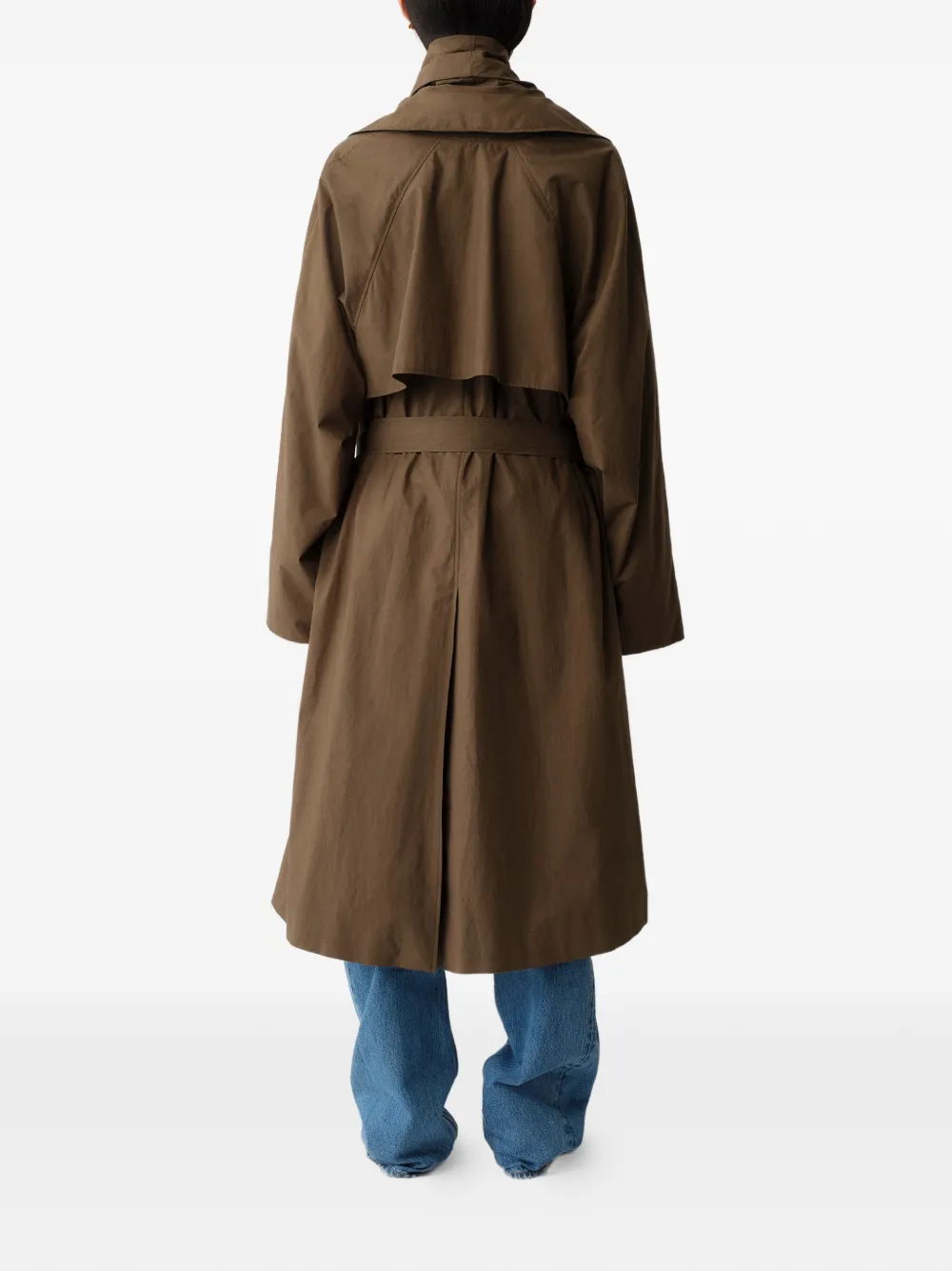 Calvin Klein Trenchcoat met ceintuur en stormflap Bruin