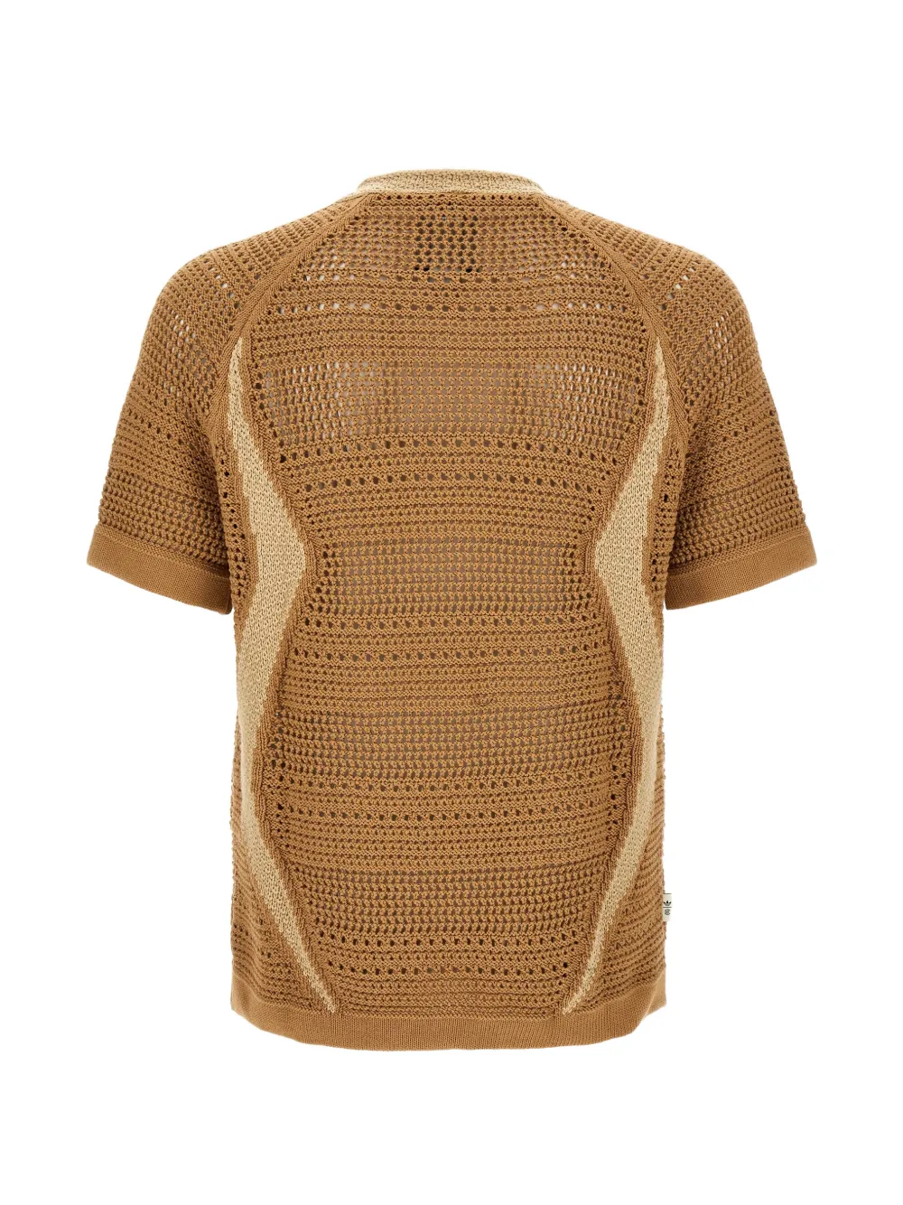 adidas x Clot gebreid poloshirt met halve rits Bruin
