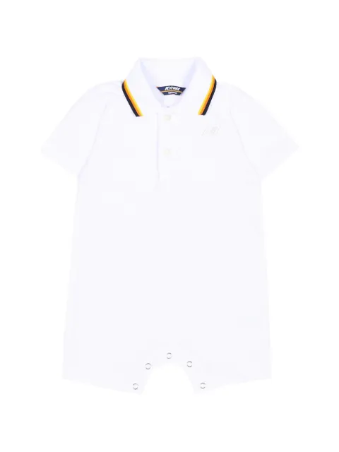 K Way Kids stripe-trim logo-patch romper