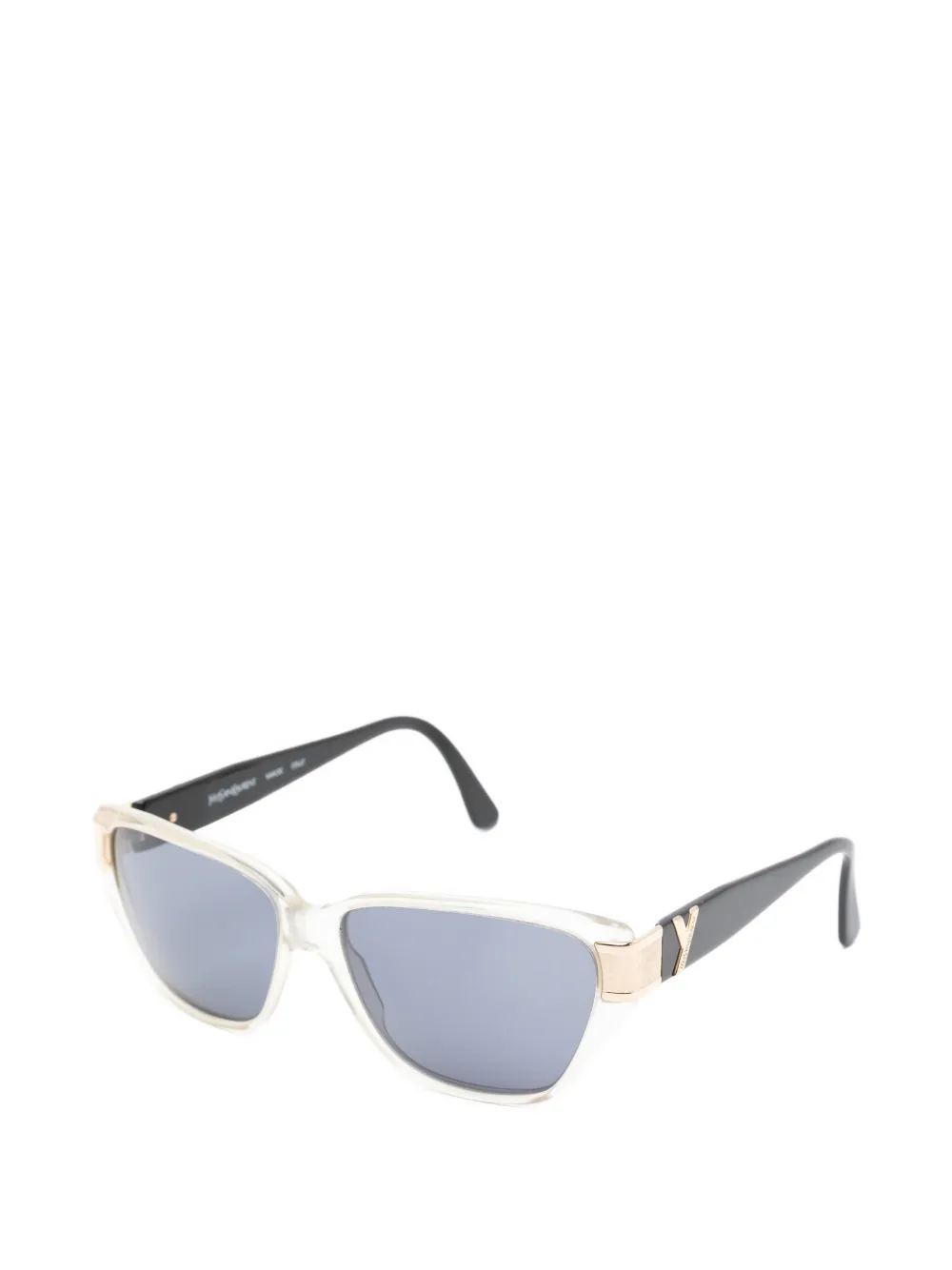 Saint Laurent Pre-owned 1990s Cat-eye Sunglasses in White, view 2