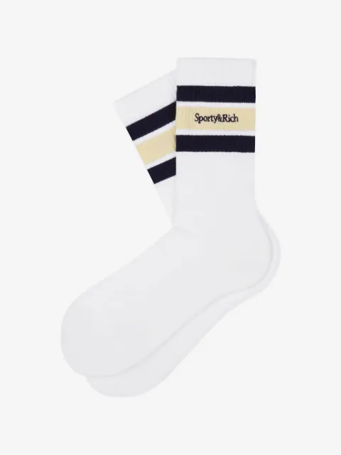 SPORTY & RICH KIDS chaussettes rayées à logo brodé