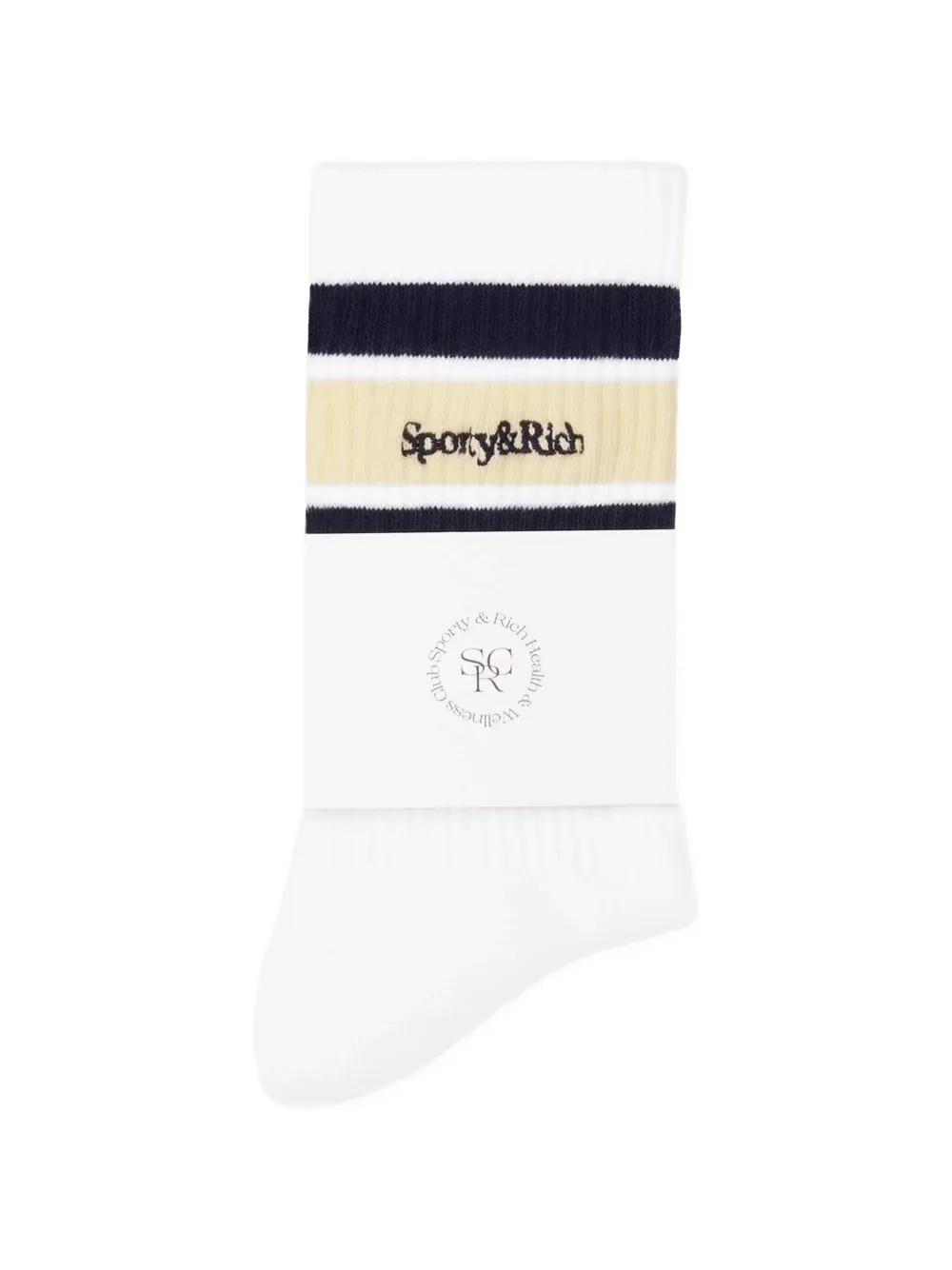 SPORTY & RICH KIDS Gestreepte sokken met geborduurd logo Wit