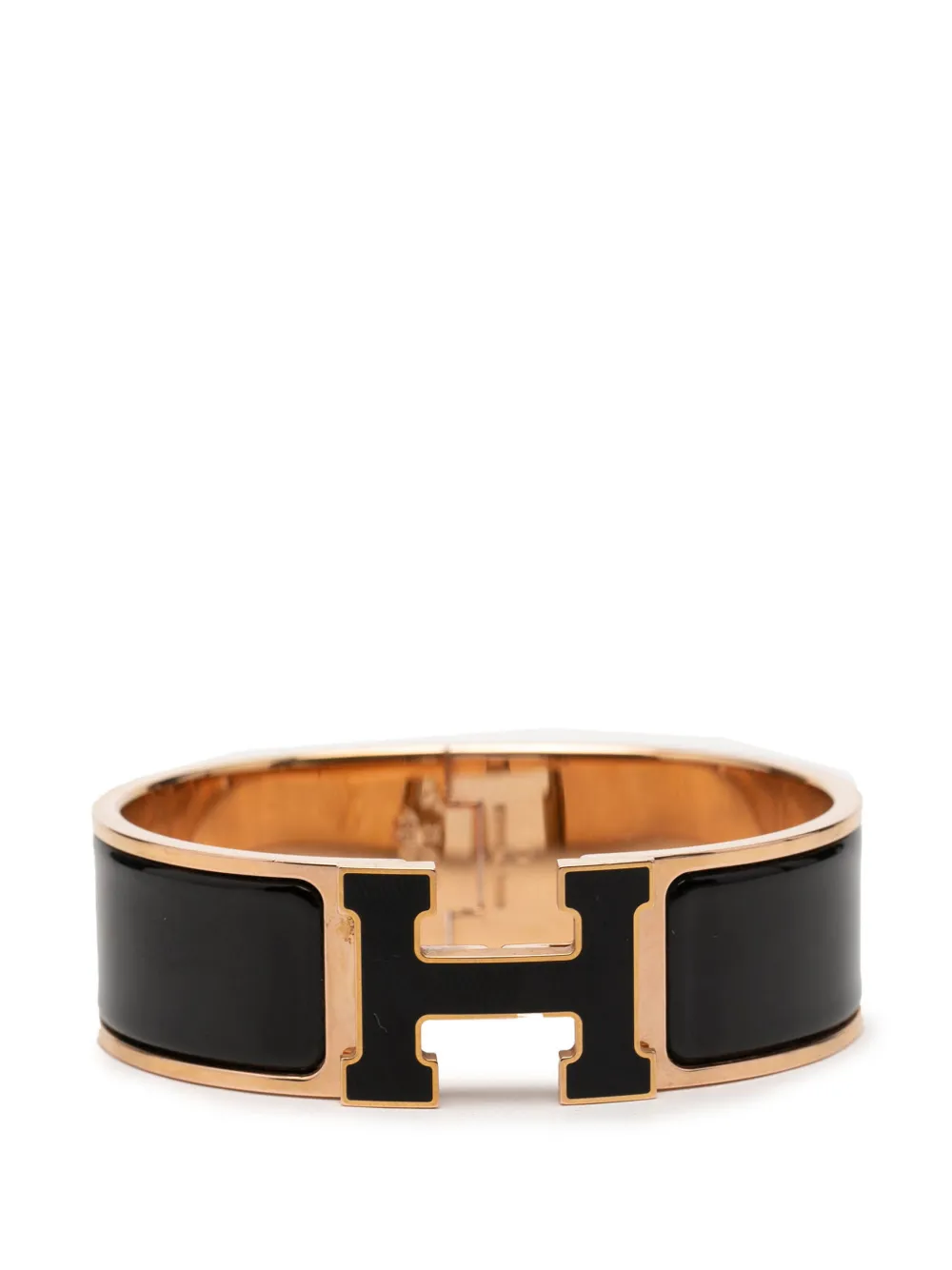 Hermès Pre-Owned 2000-2020 Wide Enamel Clic Clac H Bracelet GM costume bracelet - Nero