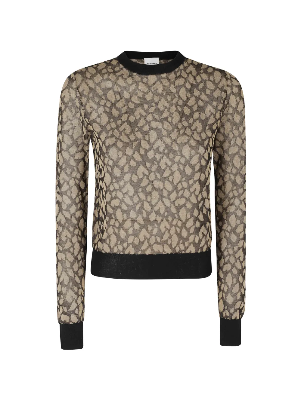 Nanushka Malak Animal-print Semi-sheer Jersey In Brown