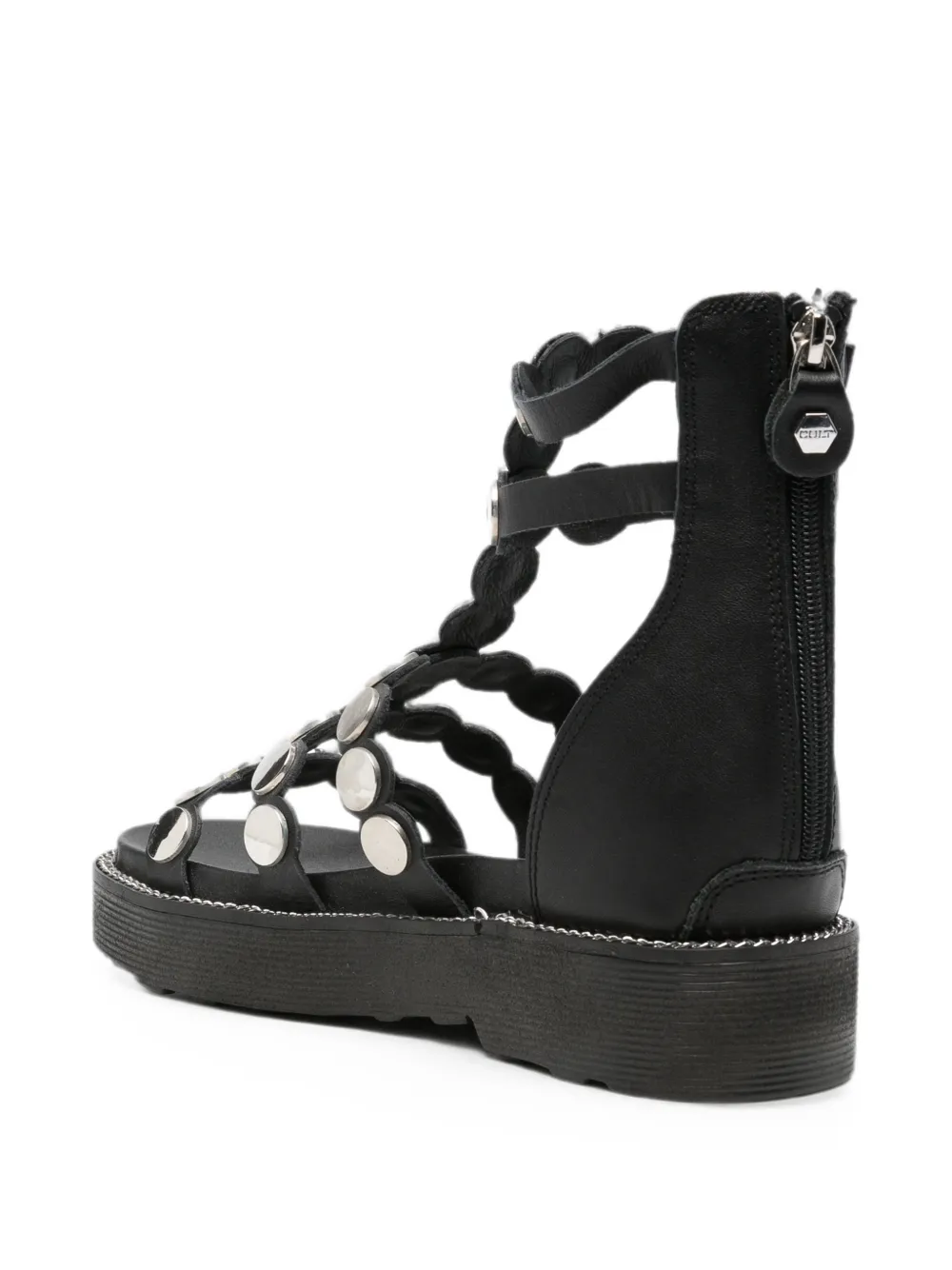 Cult Ziggy stud-embellishment leather sandals Zwart