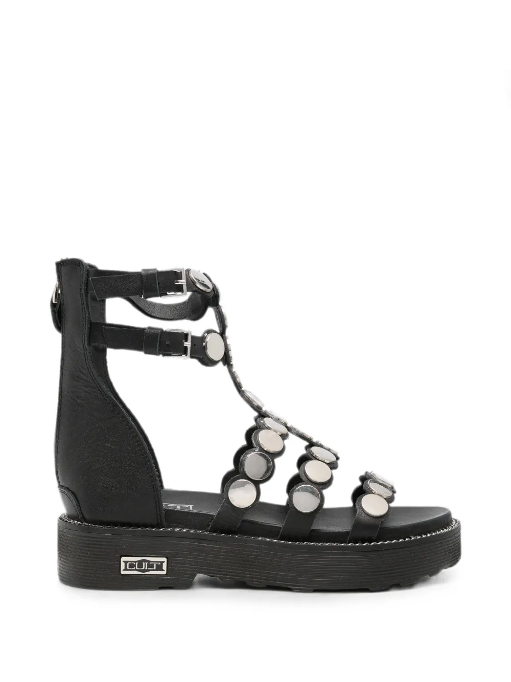 Cult Ziggy stud-embellishment leather sandals Zwart