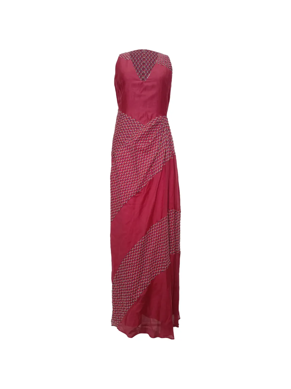 Sportmax Vintage printed V-neck maxi dress - Rosso