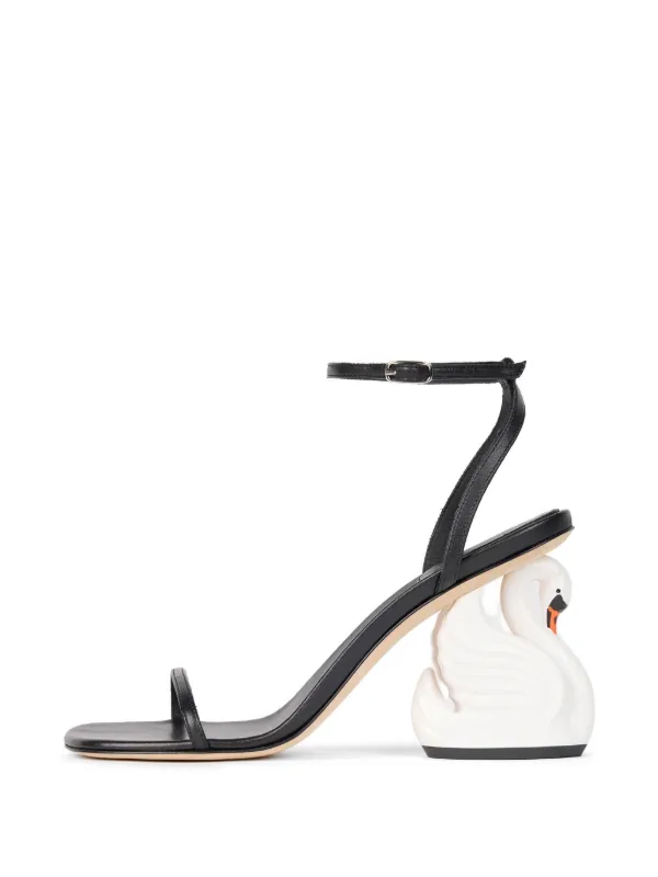 A.W.A.K.E. Mode Beta Swan-heel Sandals in Black