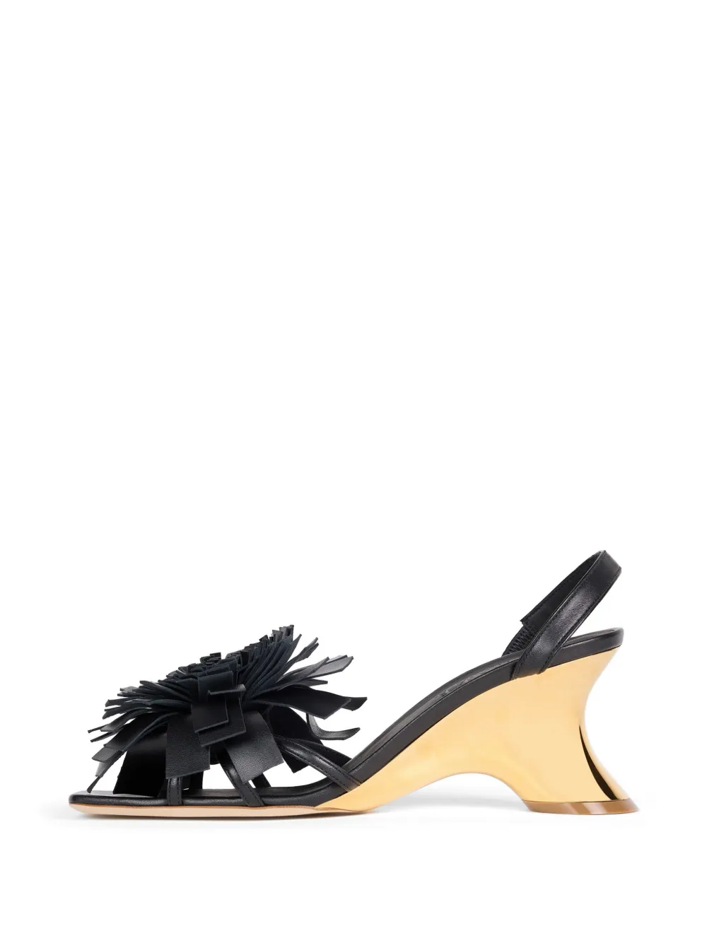 A.W.A.K.E. Mode Linda pom-pom leather sandals Zwart