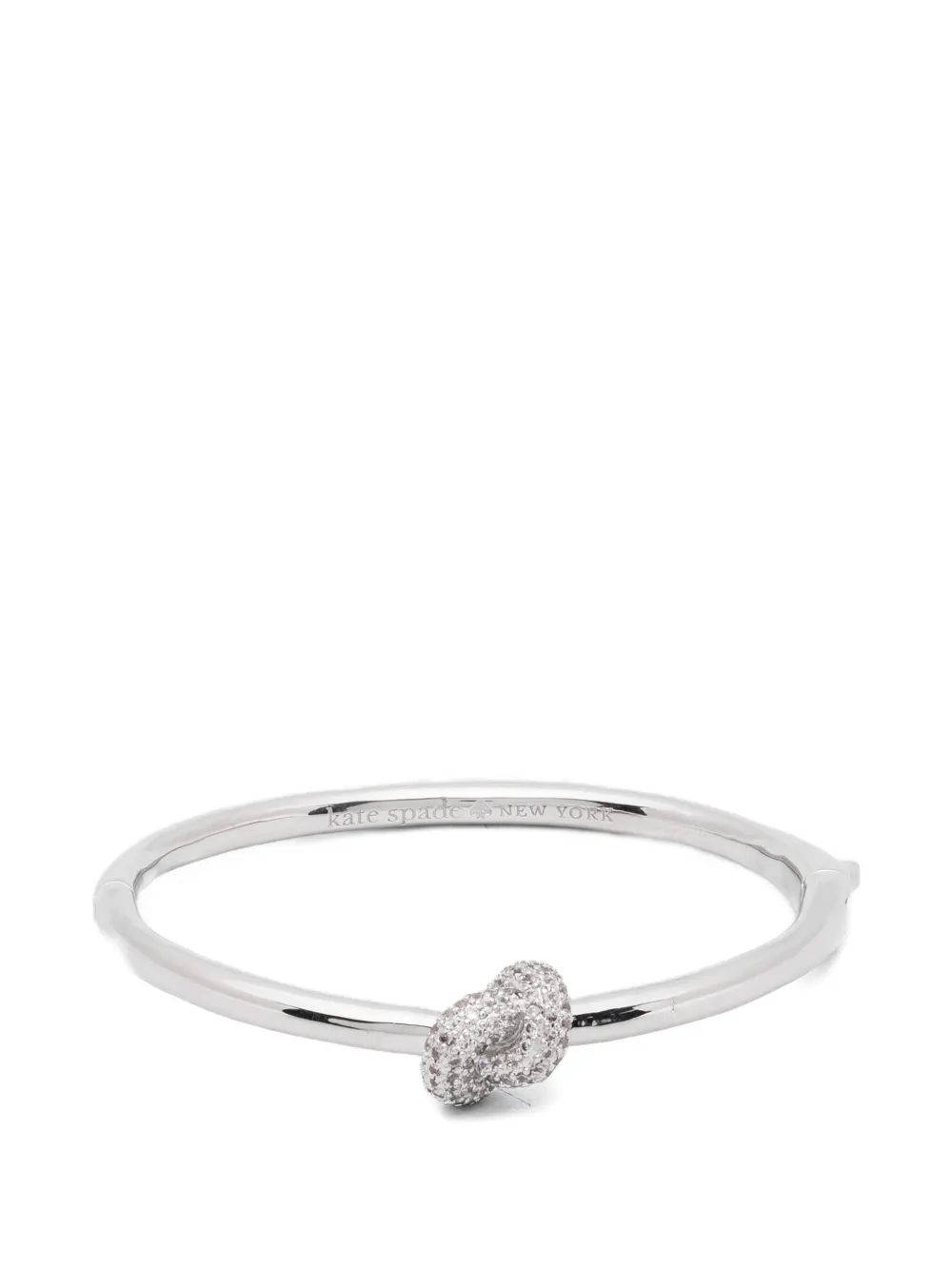 Kate Spade Sailor's Knot crystal-embellished bangle - Argento