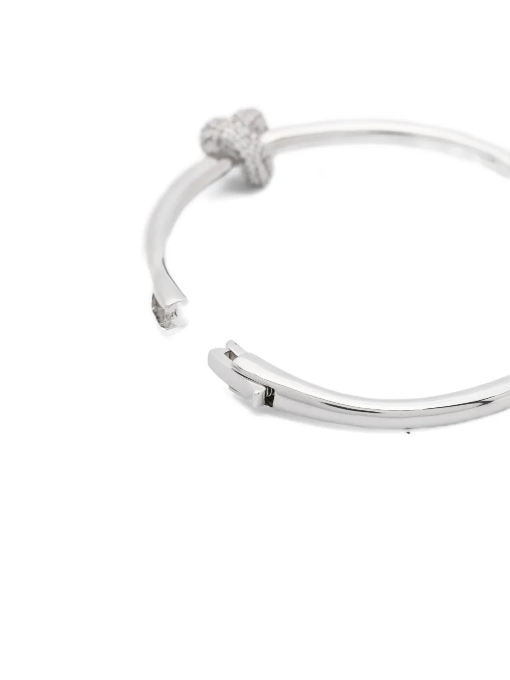 Kate Spade Sailor's Knot Pave Hinge Bangle In Metallic