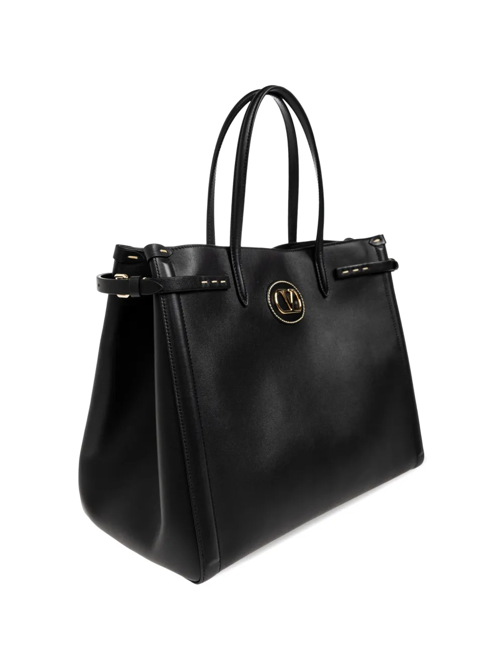 Valentino Garavani VLogo Signature leren shopper Zwart