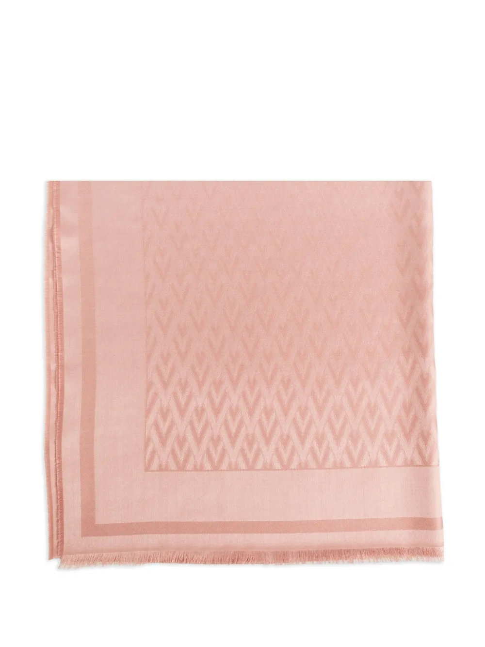 Valentino Garavani monogram-jacquard fringed scarf - Rosa