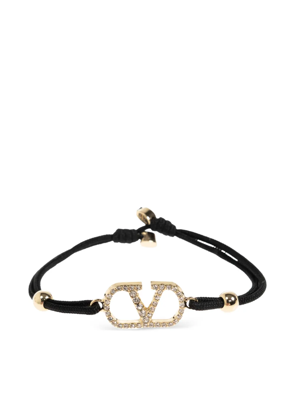 Valentino Garavani VLogo Signature crystal-embellished bracelets - Nero