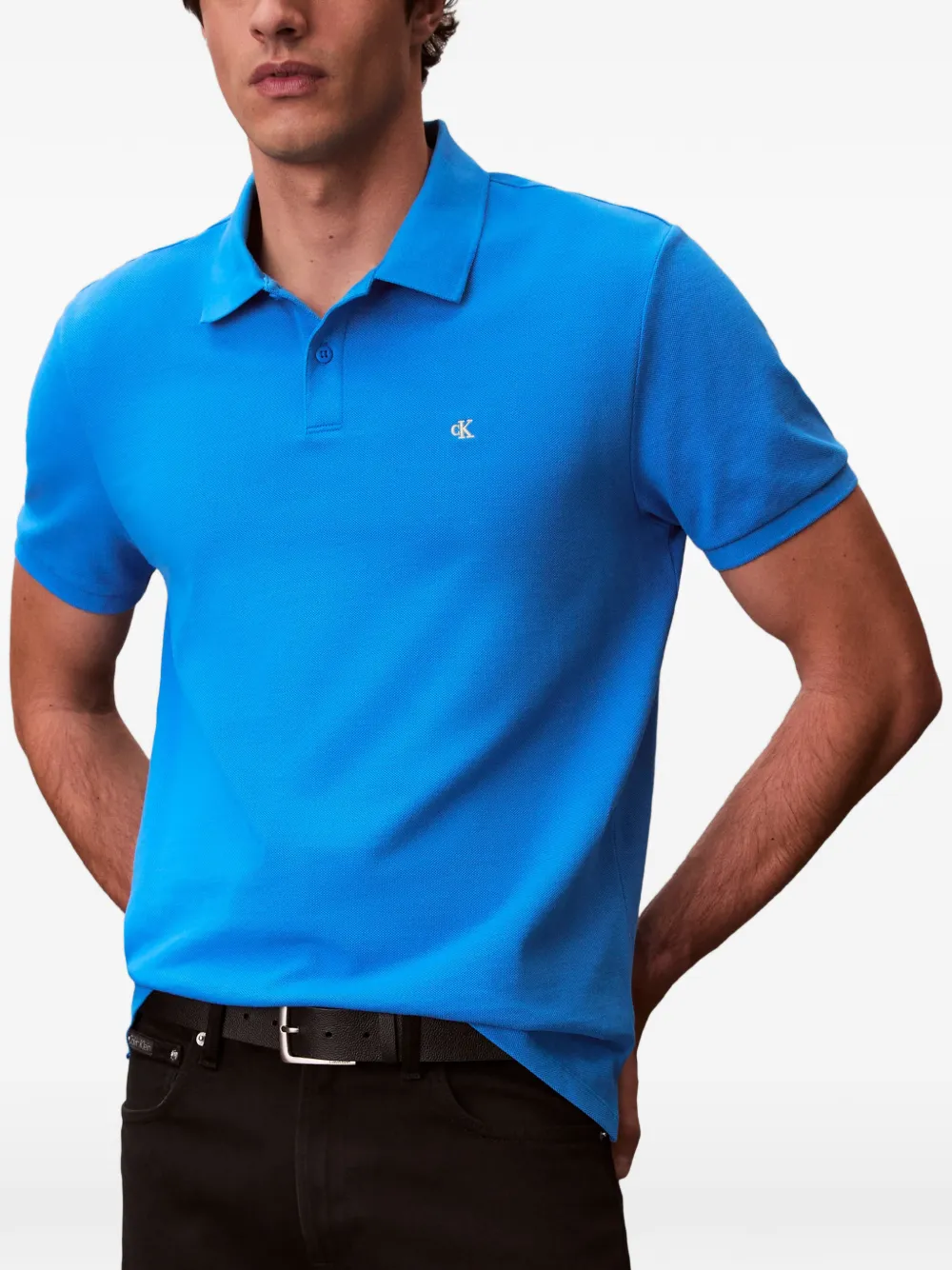 Calvin Klein Classic katoenen poloshirt Blauw