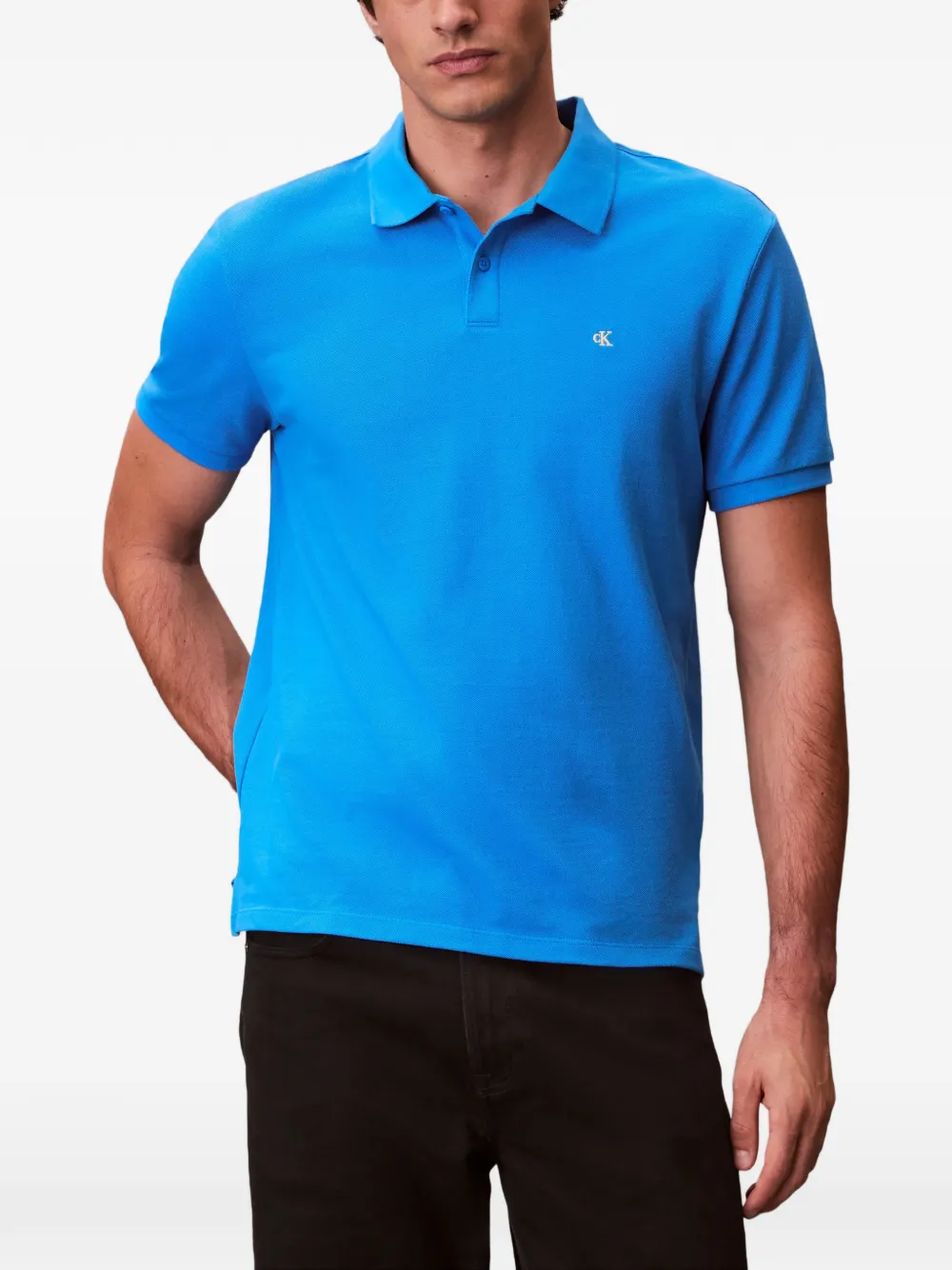 Calvin Klein Classic katoenen poloshirt Blauw