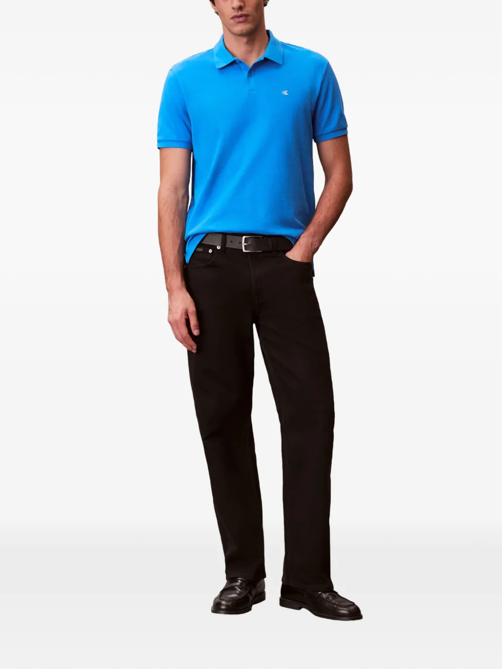 Calvin Klein Classic katoenen poloshirt Blauw
